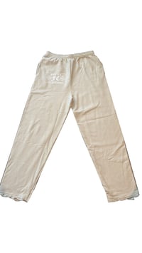 Image 1 of OPEN BOTTOM SWEATPANTS DISTRESSED (CREAM)
