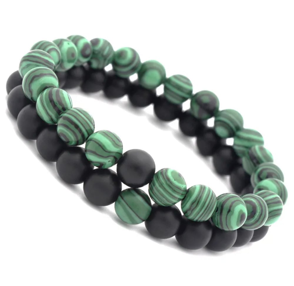 Image of Retro Round Stone Men's Bracelets