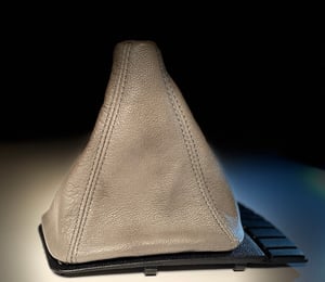 Image of Gray leather shift boot 