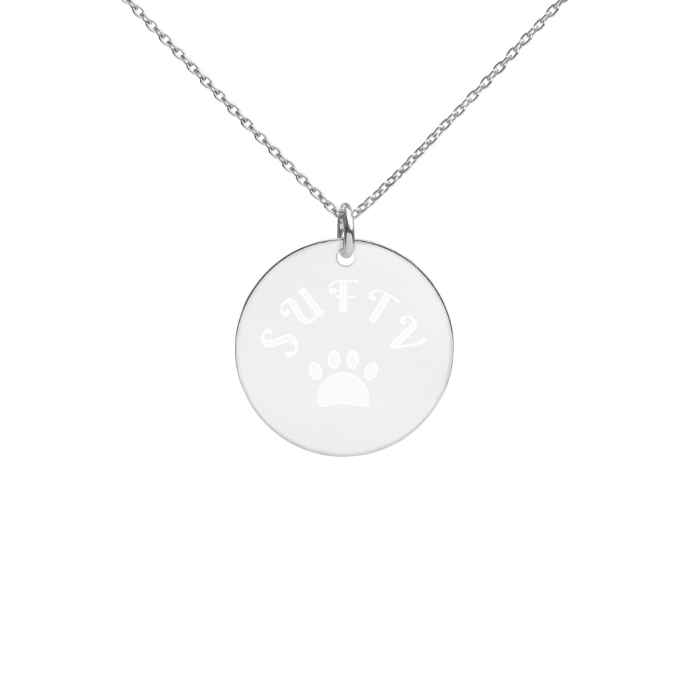 Image of Engraved Sterling Silver Disc Necklace