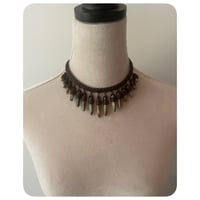 Image 1 of The Empress Necklace - Mixed Jaspers and Dark Brown Leather Quatre