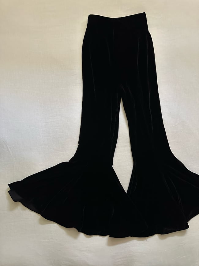 70s OMO Norma Kamali velvet flared matador trousers