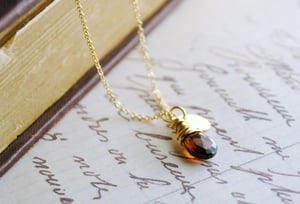 garnet filled gold adorned birthstone initial necklace custom