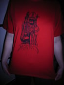 Image of HECTICRECS LOGO SHIRT black on red