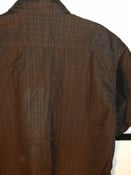 Image of HECTICRECS LOGO BLOUSE black print on brown 