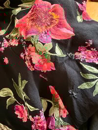 Image 5 of Floral Bias Cut 1930s Style Maxi Dress with Spaghetti Straps - Size 2x 