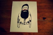Image of Bearded Tattoo man print 