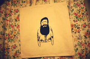 Image of Cream Bearded tattoo tote bag