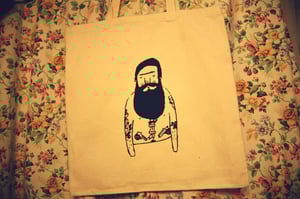 Image of Cream Bearded tattoo tote bag