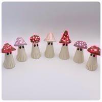 Image 2 of Red/ Pink Mushroom Ghosts 6-7 cm