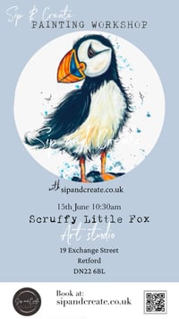 Image 2 of Fluffy Puffin Painting Workshop at Scruffy Little Fox, Retford 