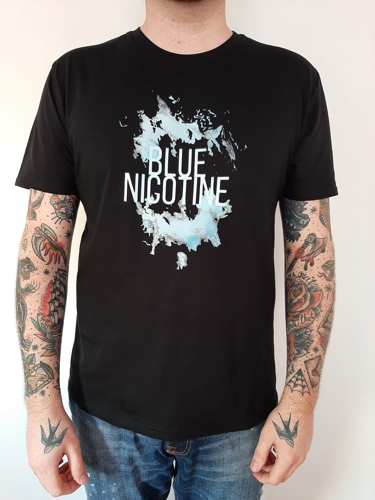Image of * NEW * Blue Nicotine Logo Liquid Splash T-Shirt