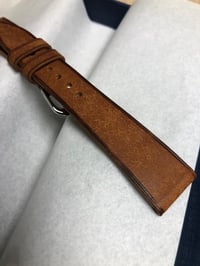 Image 4 of Tan distressed calfskin classic watch strap