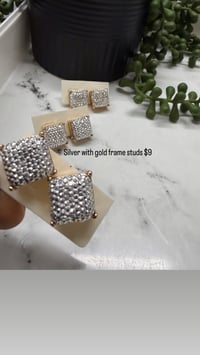 Silver with gold frame studs