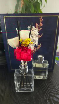 Image 1 of Dainty Collection:Roped Red Peony and White Roses Floral Reed Diffuser