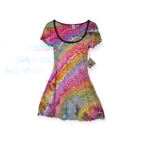 Image 1 of XS 90's Babydoll Mini Dress in Euphoria Geode Ice Dye