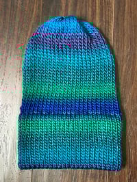 Image 4 of "Blue Skies & Cozy Vibes" – Hand-Knit Slouchy Beanie