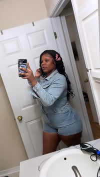 Image 1 of Mya Denim Romper 