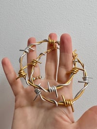 Image 3 of TWO TONE BARBED WIRE HOOPS 