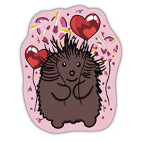 Image 1 of Porcupine & Balloons - Sticker