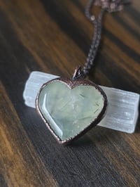 Image 3 of Prehnite Heart Necklace 