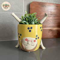 Girl Doing Handstand Planter - Yellow 12cm