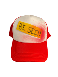 Image 1 of CAUTION! TRUCKER HAT - RED