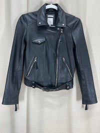 Image 4 of ZARA TRF genuine sheep leather black jacket