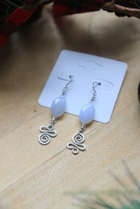 Image 1 of Sterling Silver + Chalcedony Earrings