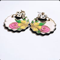 Image 4 of Flowers and Polka Dot Earrings