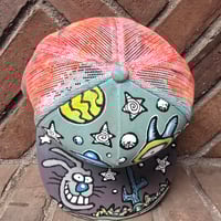 Image 5 of Hand Painted Hat 17 1/1 Flat Brim Hat