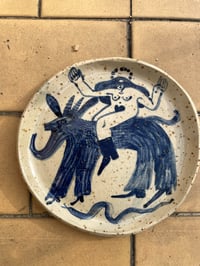 They ride - hand painted plate