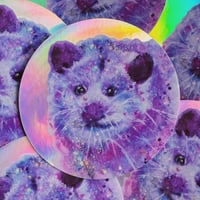 Image 1 of Party Opossum Holographic Sticker