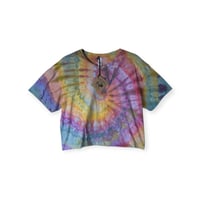 Image 1 of S Crop Tee in Muted 90's Spiral Ice Dye