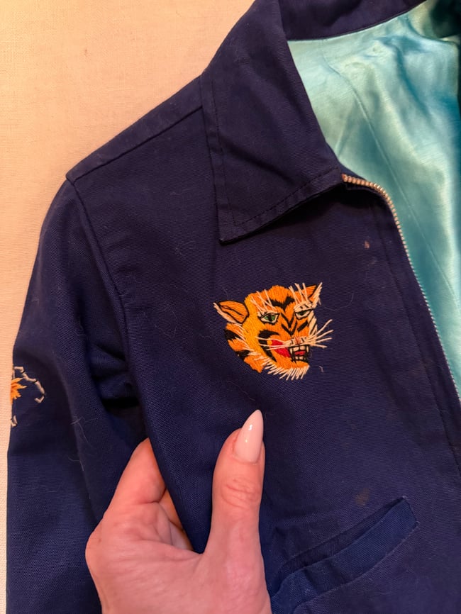 vintage children's authentic Japanese Sukajan jacket with hand embroidery 