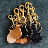 Image 3 of The Round Key Fob - Green & Tan