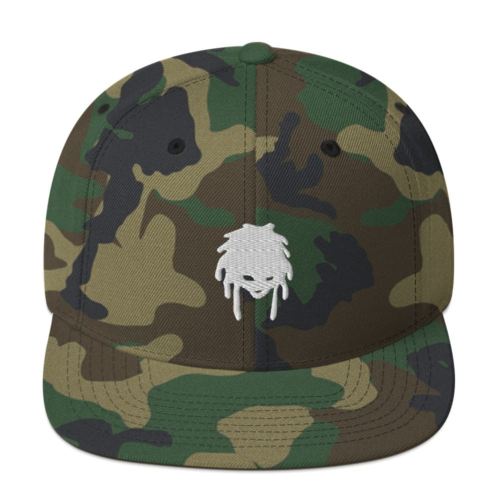 Image of MAH WHITE LOGO CAMO Snapback Hat