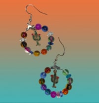 Beaded cacti hoops