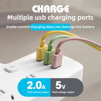 Image 2 of Multi-Functional Office Style USB Plug Adapter Home Use Wireless One To Multiple Plug Board With Lig