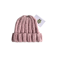 Image 1 of Ribbed knit beanie in baby pink