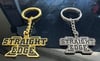 Bright Silver Metallic “Straight Edge” metal Keychain