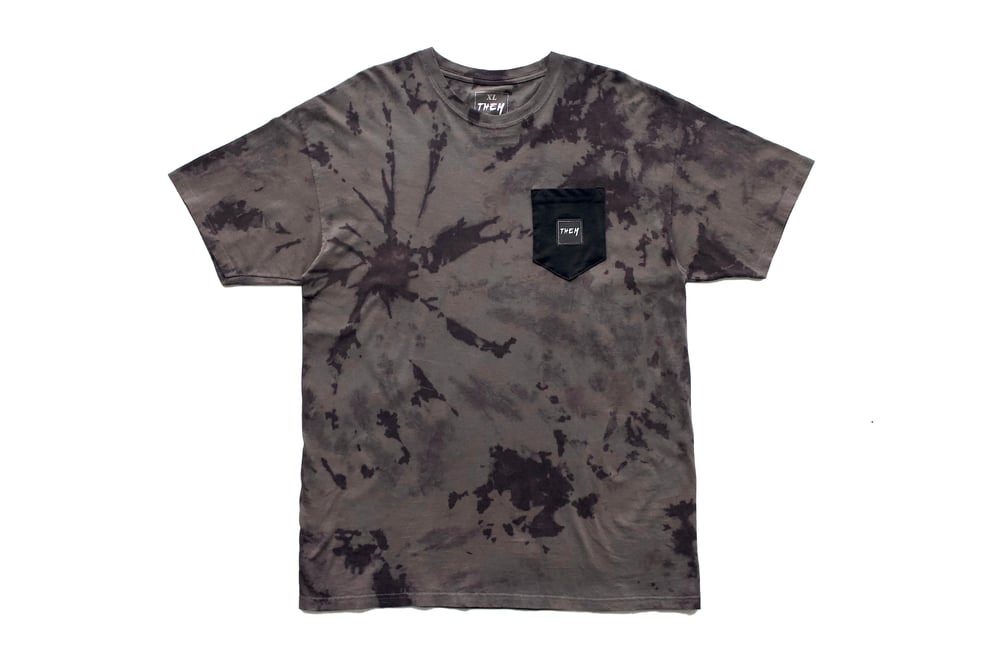 Image of Pocket T Black Tie Dye V1