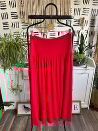 Image 1 of long red skirt with pockets 