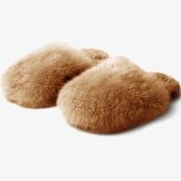 Image 2 of POSTED size 8 Cozy Fluffy Genuine Alpaca Fur Brown Slippers