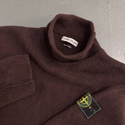 Image of AW 1995 Stone Island Mock Neck Wool Sweatshirt, size XL