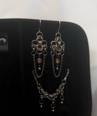 Image 2 of Fleur Hoops (Peach/Black) 