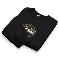 Image 3 of Embroidered Cat Folk Art Sweatshirt 