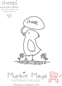 Image 3 of Cheep! 4" x 5.5" Embroidery Pattern PDF