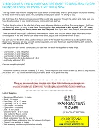 Image 3 of Carl Frankenstein's Flower 24" x 24" Quilt Block Pattern PDF