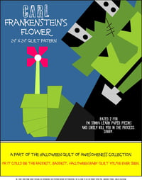 Image 2 of Carl Frankenstein's Flower 24" x 24" Quilt Block Pattern PDF